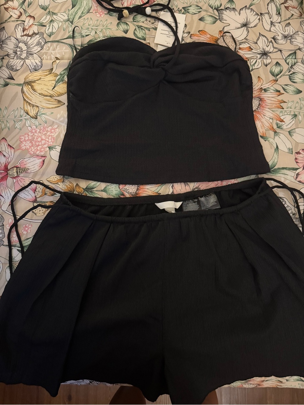 Women’s Black Shorts Halter Set